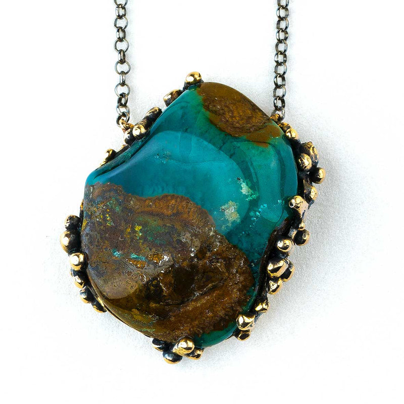 Chrysocolla Silica Gem Necklace